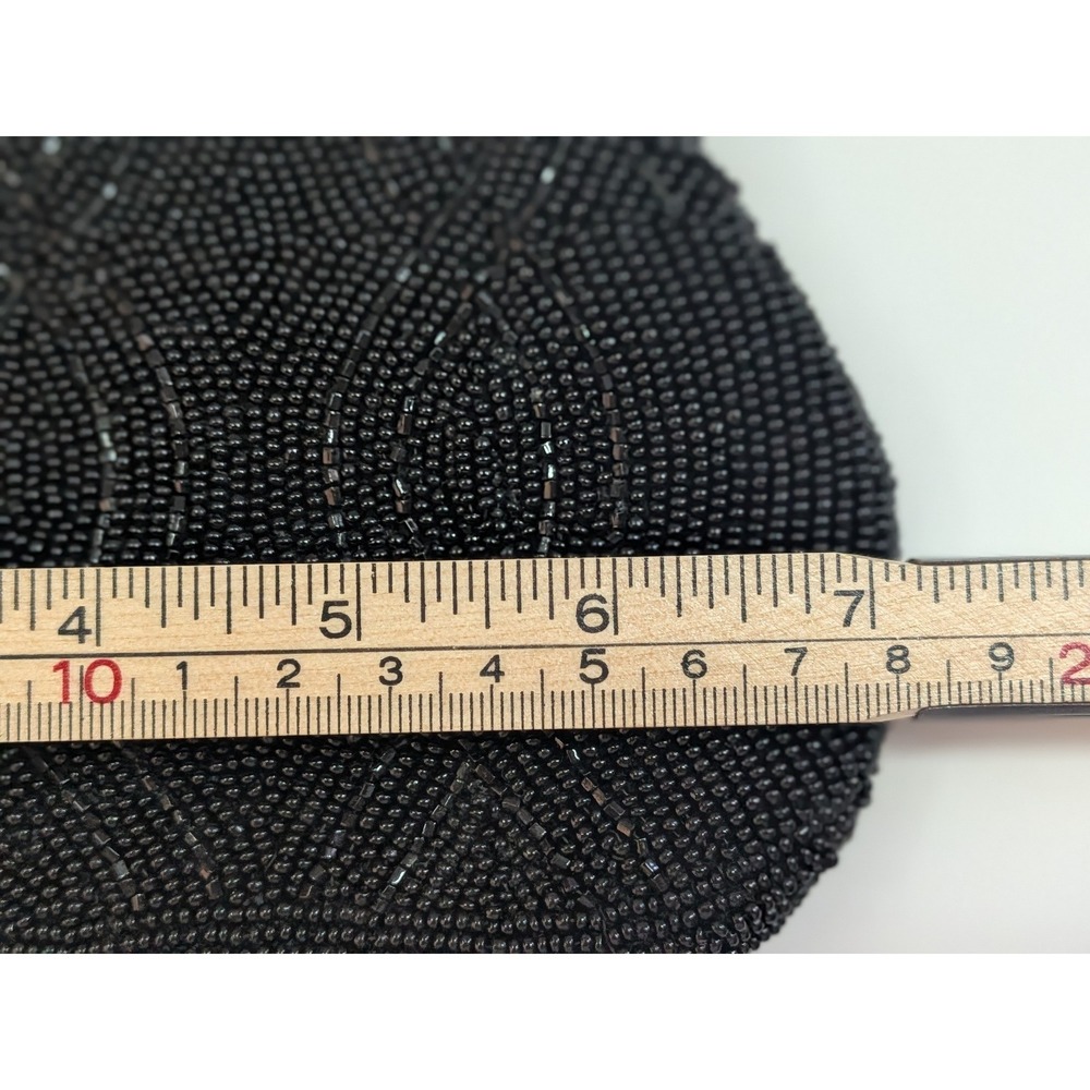 Vtg Richere Black Beaded Evening Purse Hand Made in Japan Rhinestone Clasp - Picture 13 of 17
